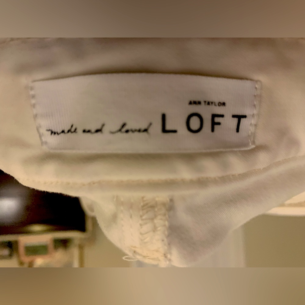 Ann Taylor straight leg pants.  Classic cream colored. Fitted . Classic.